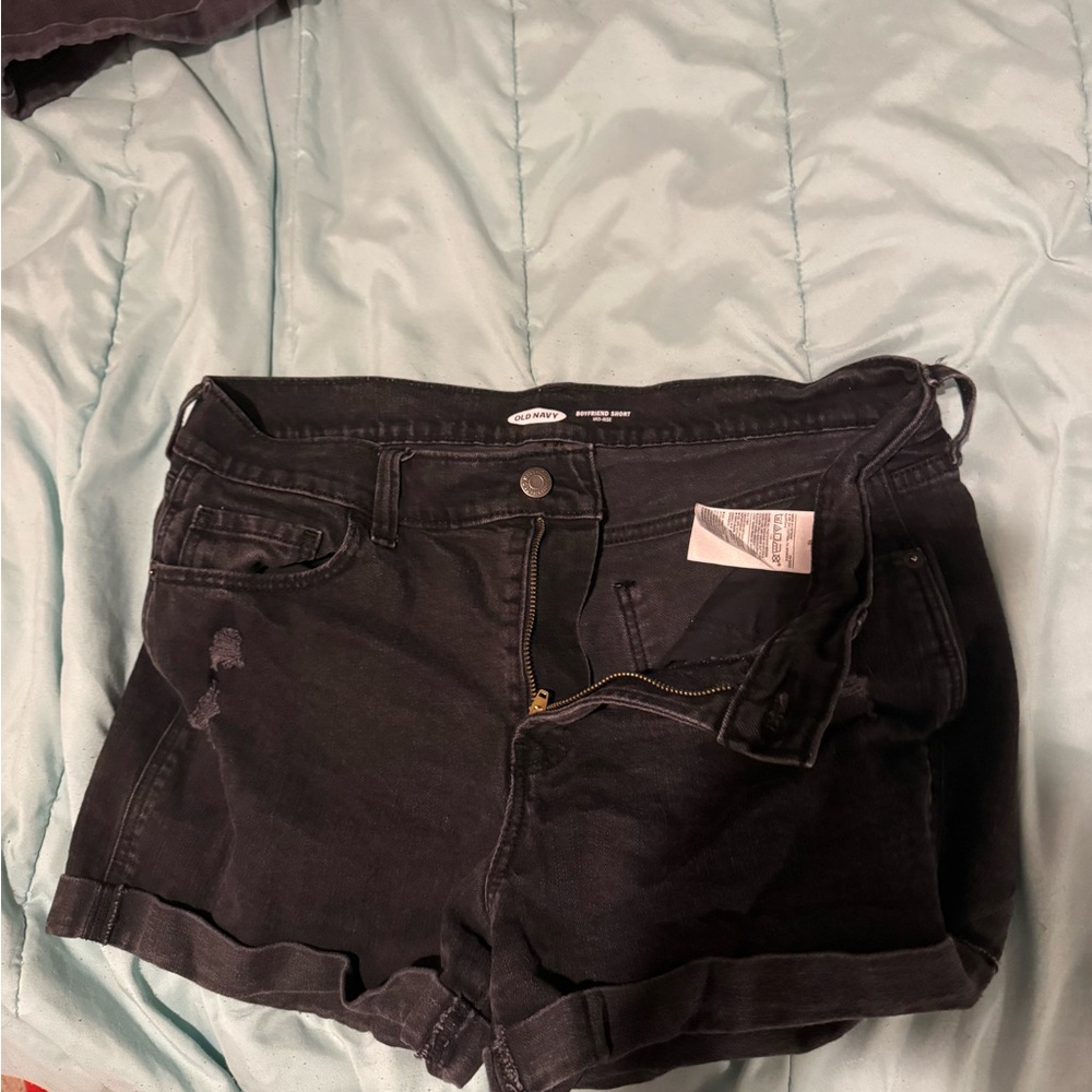 Old Navy Black Rolled-Hem Denim Shorts